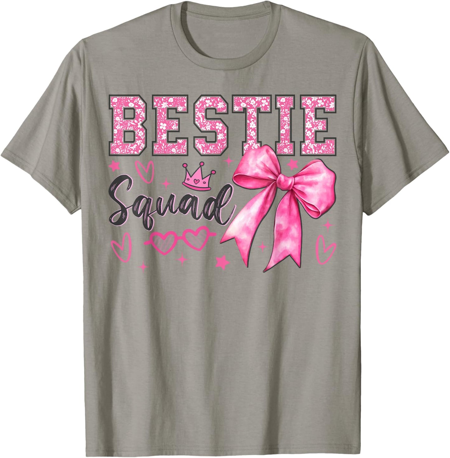 Bestie Squad Coquette Best Friends Matching Girls T-Shirt - T-Shirt | Sand