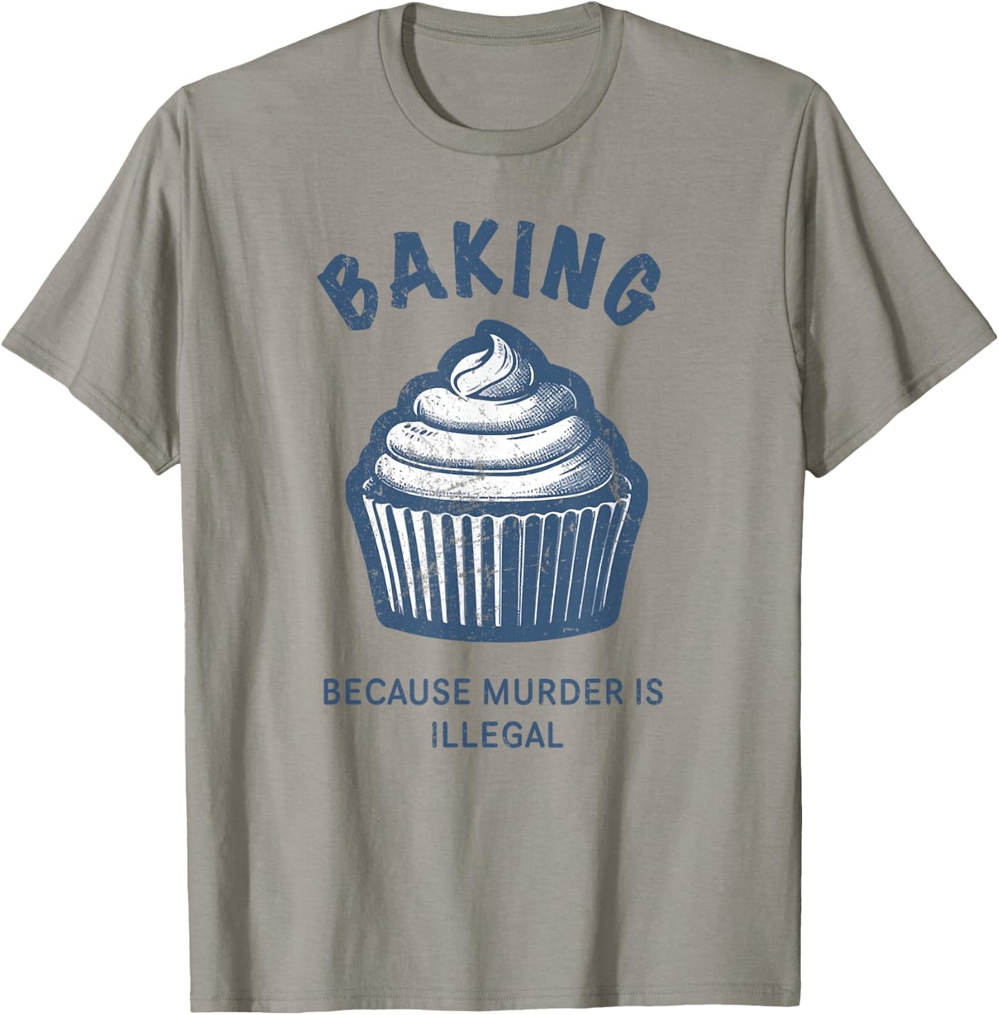 Baking - Murder is illegal funny vintage T-Shirt - T-Shirt | Sand