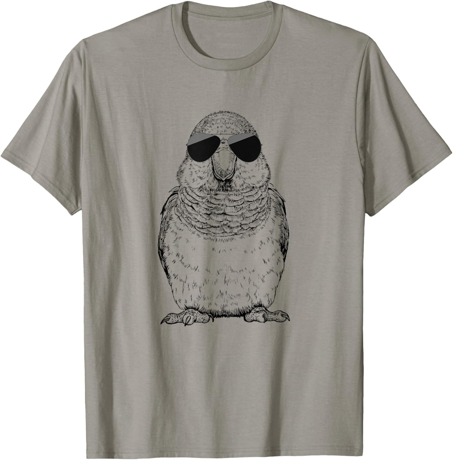 Quaker Parrot Bird with Sunglasses -Adults, Kids T-Shirt - T-Shirt | Sand