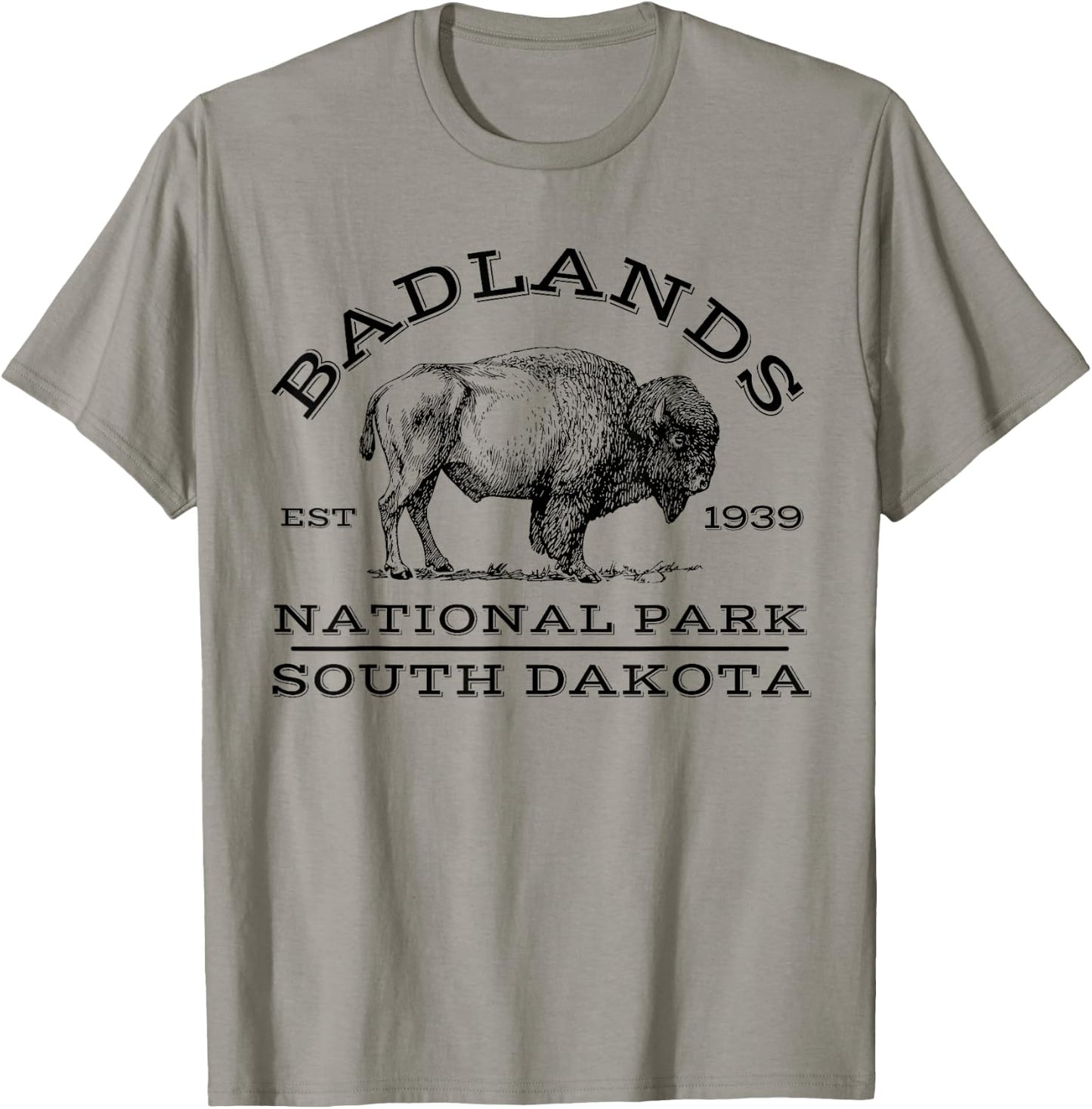 Badlands National Park Buffalo South Dakota Hike Outdoors T-Shirt - T-Shirt | Sand