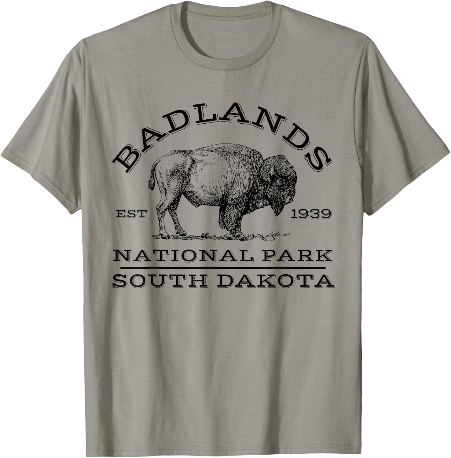 Badlands National Park Buffalo South Dakota Hike Outdoors T-Shirt - T-Shirt | Sand