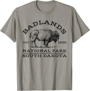 Badlands National Park Buffalo South Dakota Hike Outdoors T-Shirt - T-Shirt | Sand
