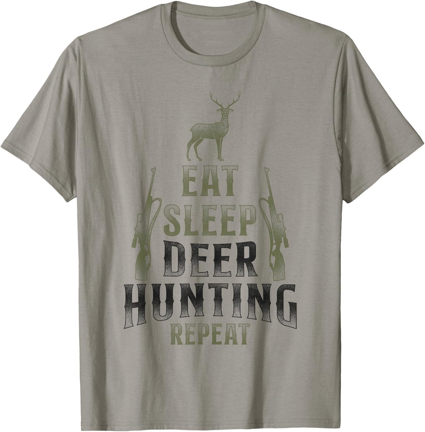Buck Deer Hunting Hunter Vintage Eat Sleep Deer Hunting T-Shirt - T-Shirt | Sand