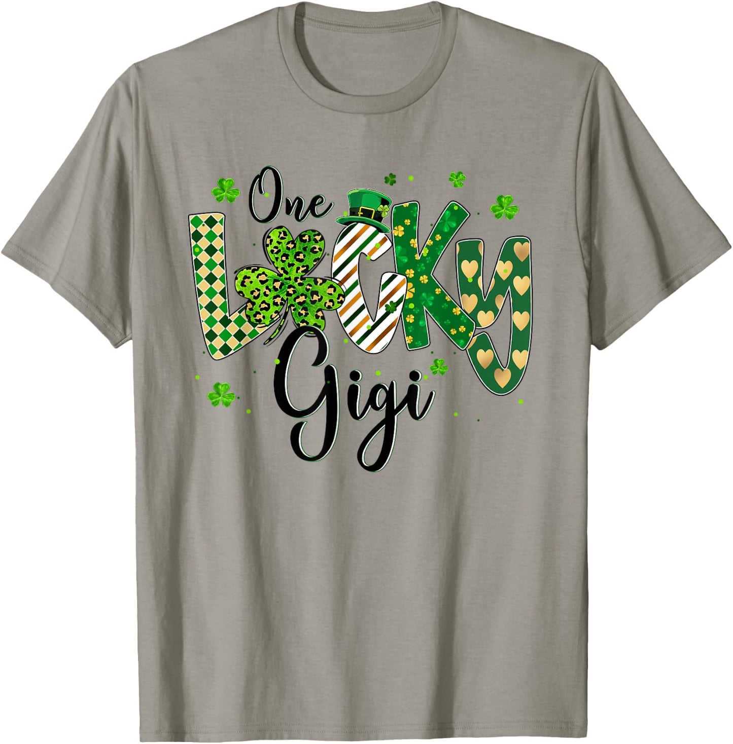 Shamrock One Lucky Gigi St. Patrick's Day Mother Mom T-Shirt - T-Shirt | Sand