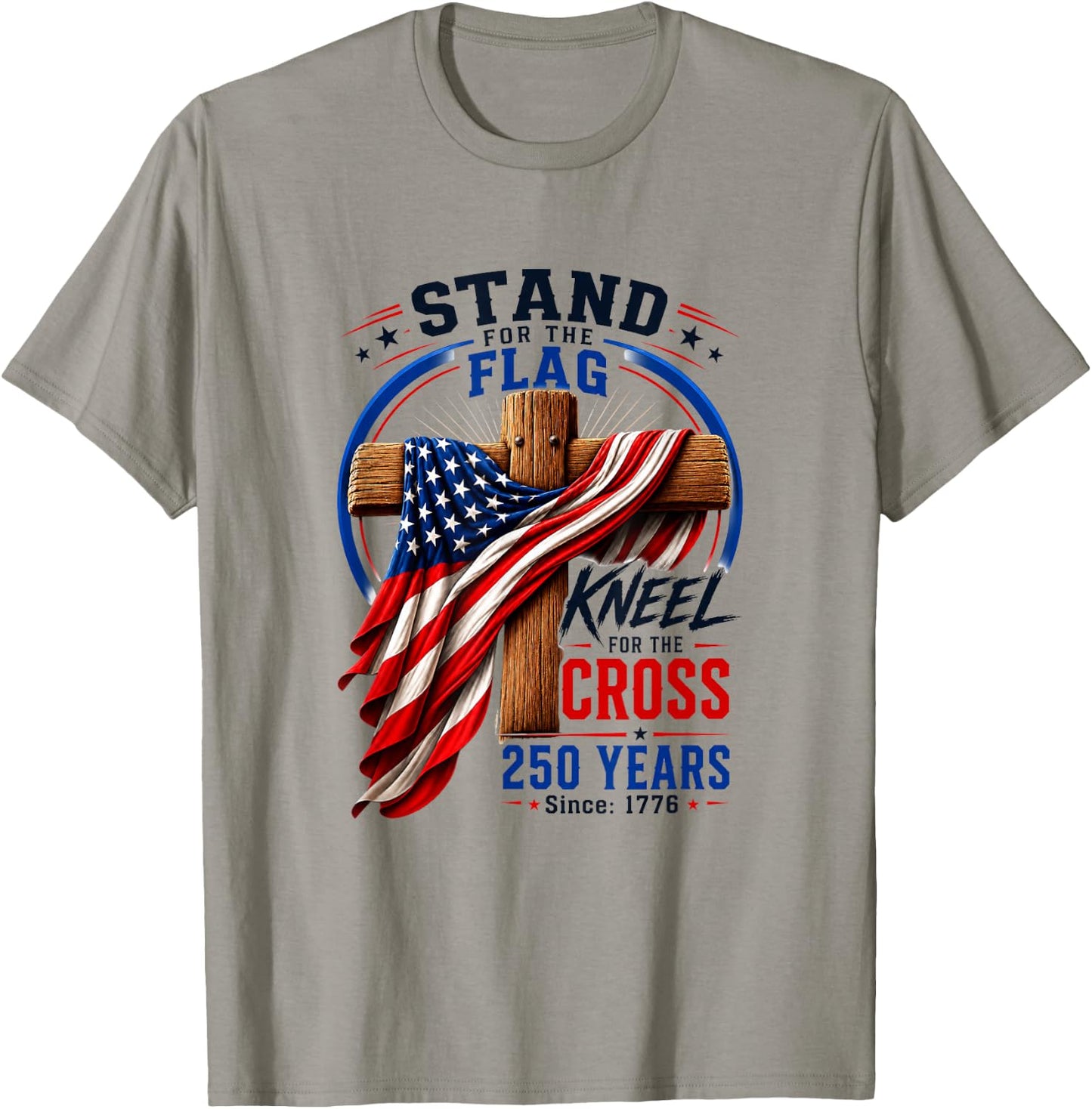 250 Years Faith and Freedom Christian USA 250th Anniversary T-Shirt - T-Shirt | Sand