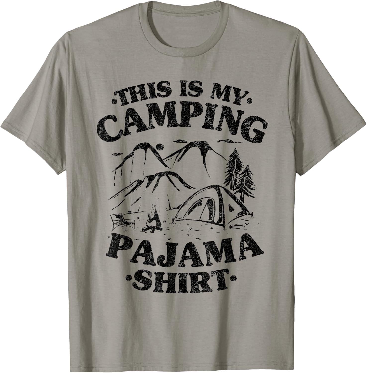 Funny Camper Mom Outdoor Jokes This Is My Camping Pajama T-Shirt - T-Shirt | Sand