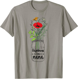 Happiness is being a Nana Announcement Mothers Day T-Shirt - T-Shirt | Sand