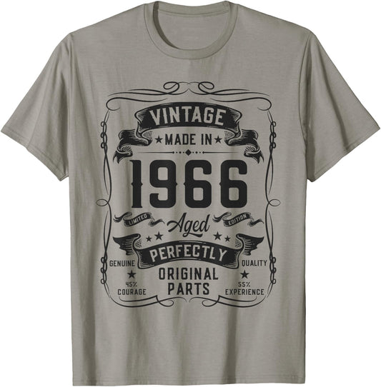 Vintage 1966 60yr 60th Birthday Gifts 60 Years Old T-Shirt - T-Shirt | Sand