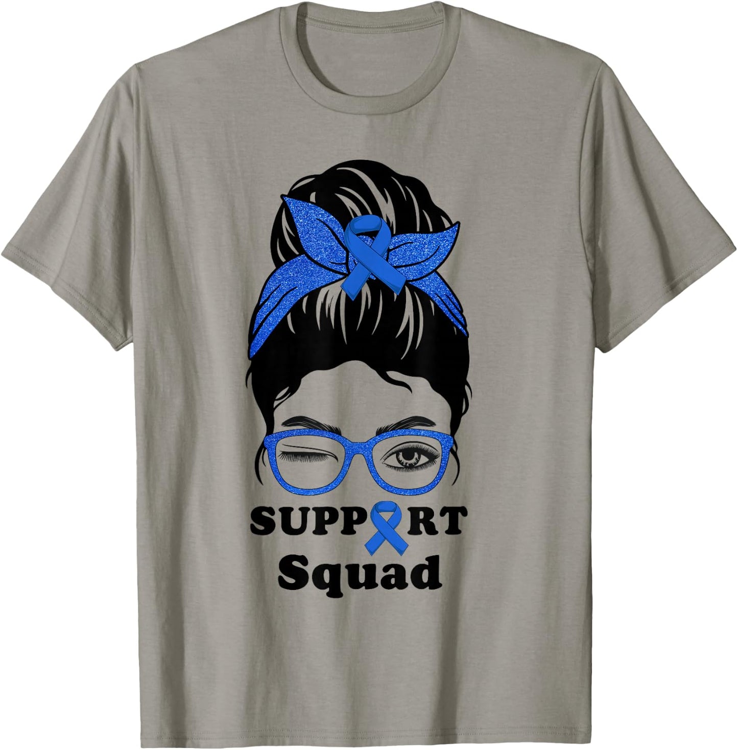 Support Squad Colorectal Colon Cancer Awareness Matching Fun T-Shirt - T-Shirt | Sand