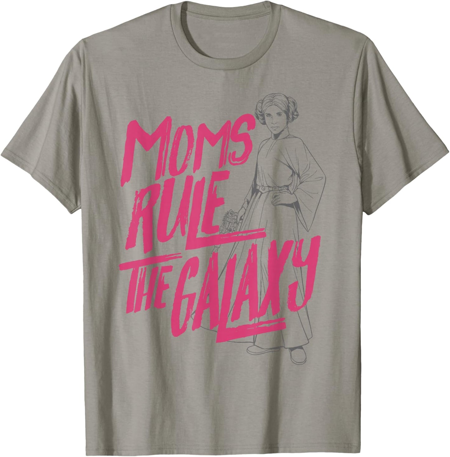 Star Wars Mother's Day Leia Line Art Moms Rule The Galaxy T-Shirt - T-Shirt | Sand