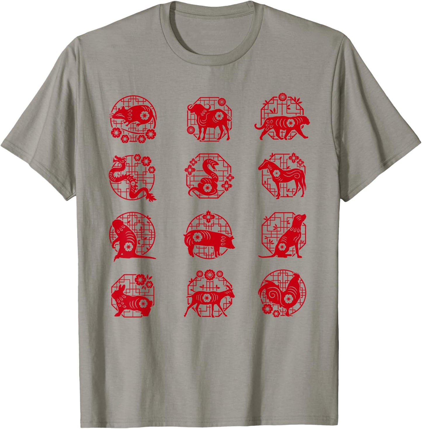 Chinese Zodiac Animal Signs Lunar Chinese New Year T-Shirt - T-Shirt | Sand