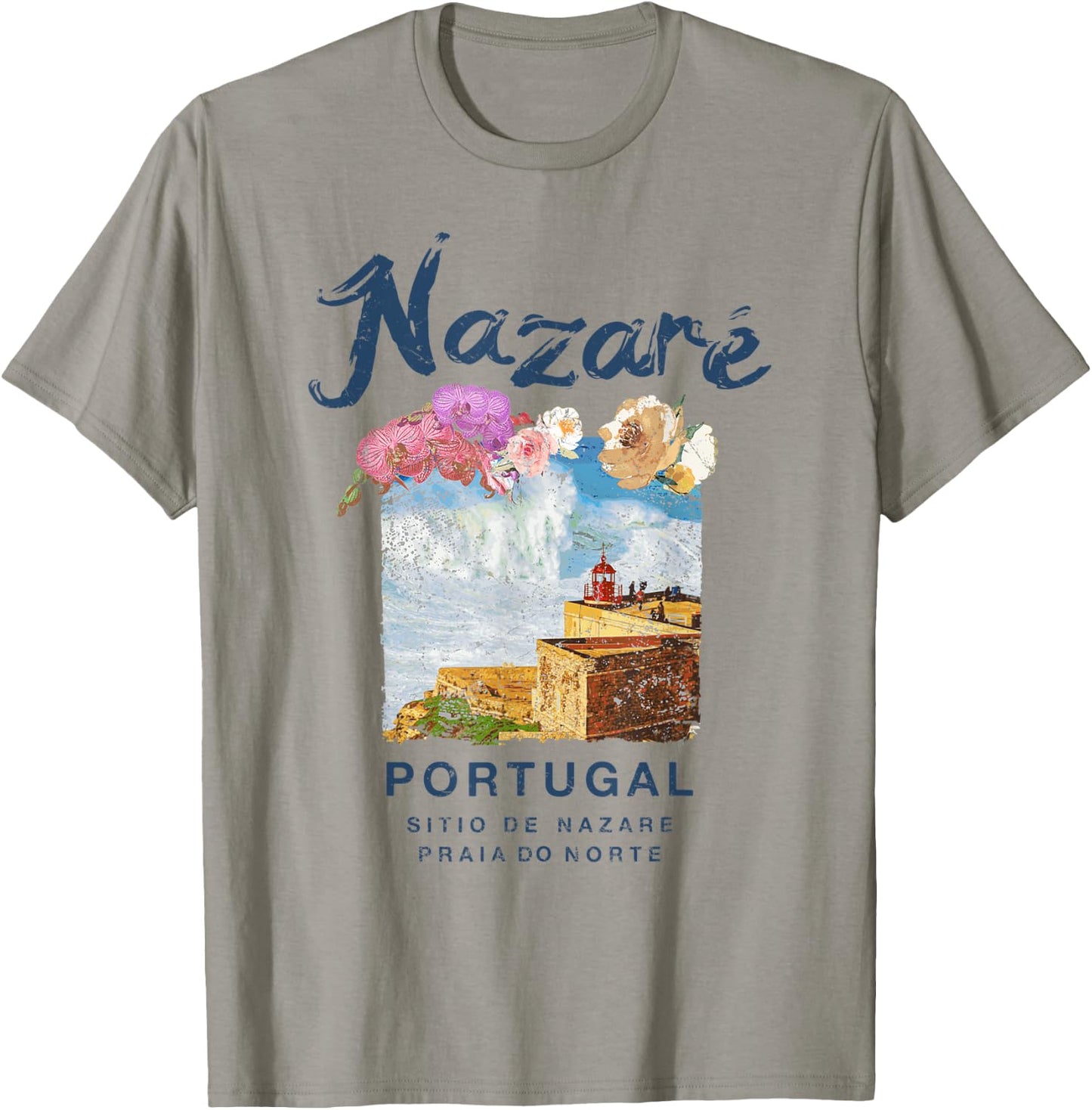 Nazare Portugal Praia do Norte Vintage Surfing T-Shirt - T-Shirt | Sand