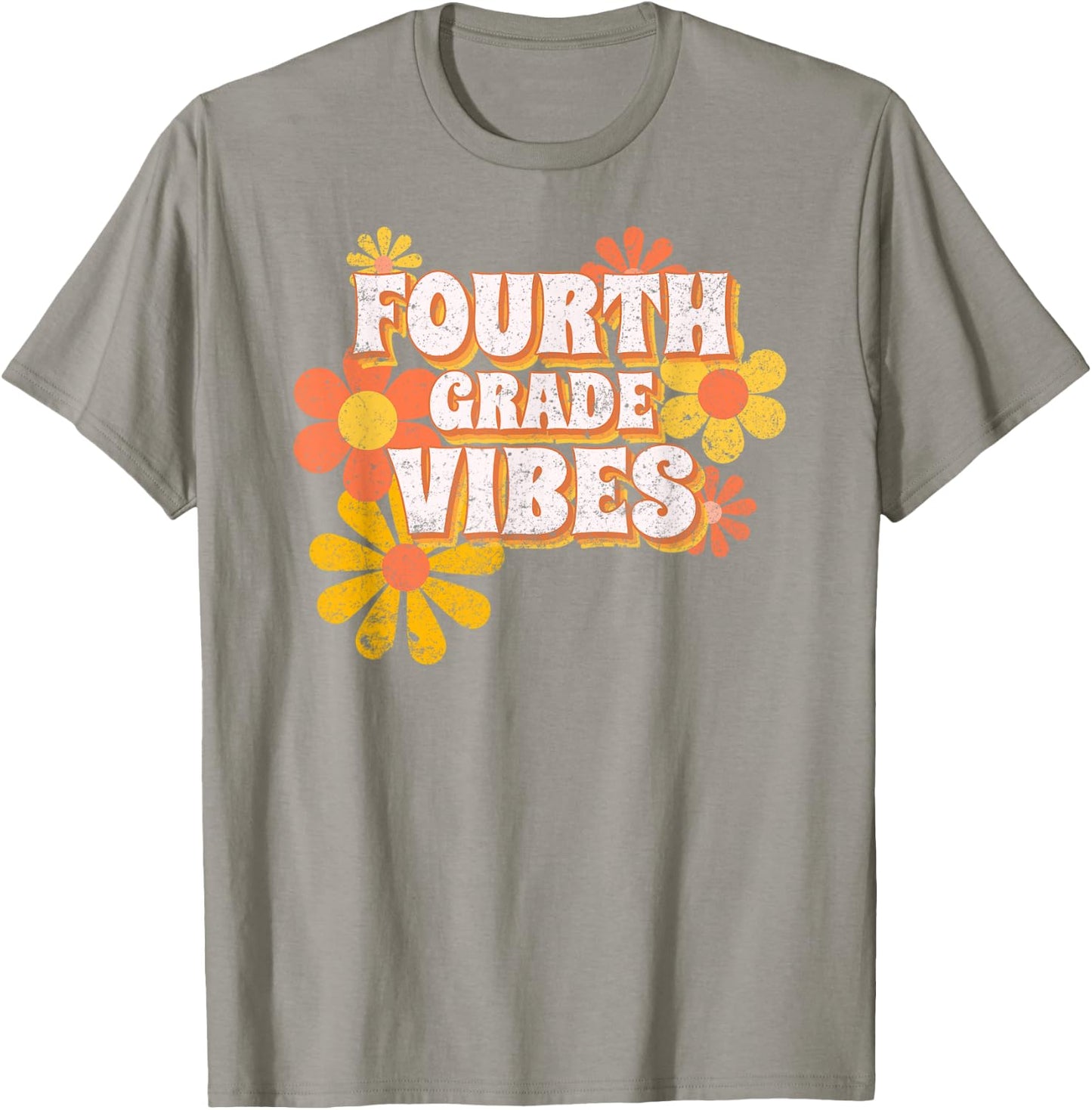 Fourth Grade Vibes Vintage Retro 4th grade Teacher Student T-Shirt - T-Shirt | Sand