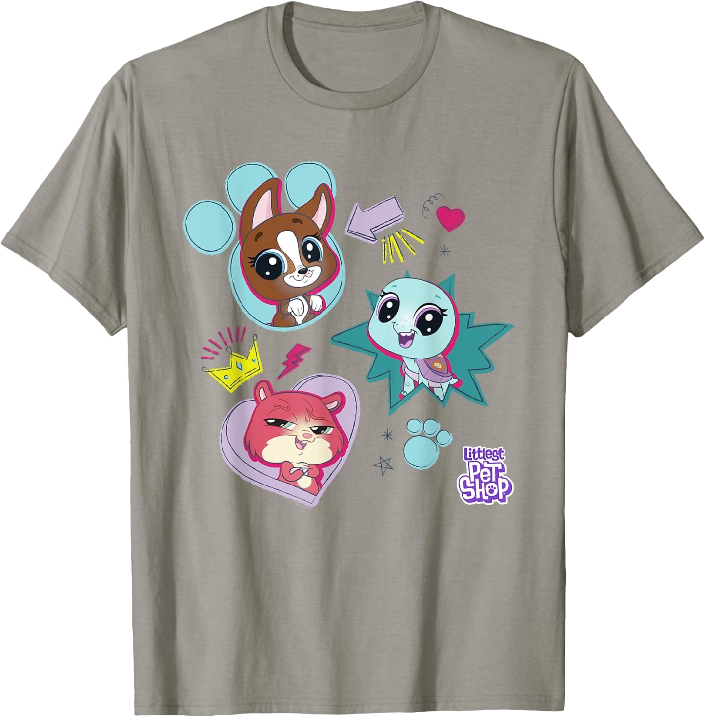 Littlest Pet Shop Pawsitively Cute Group T-Shirt - T-Shirt | Sand
