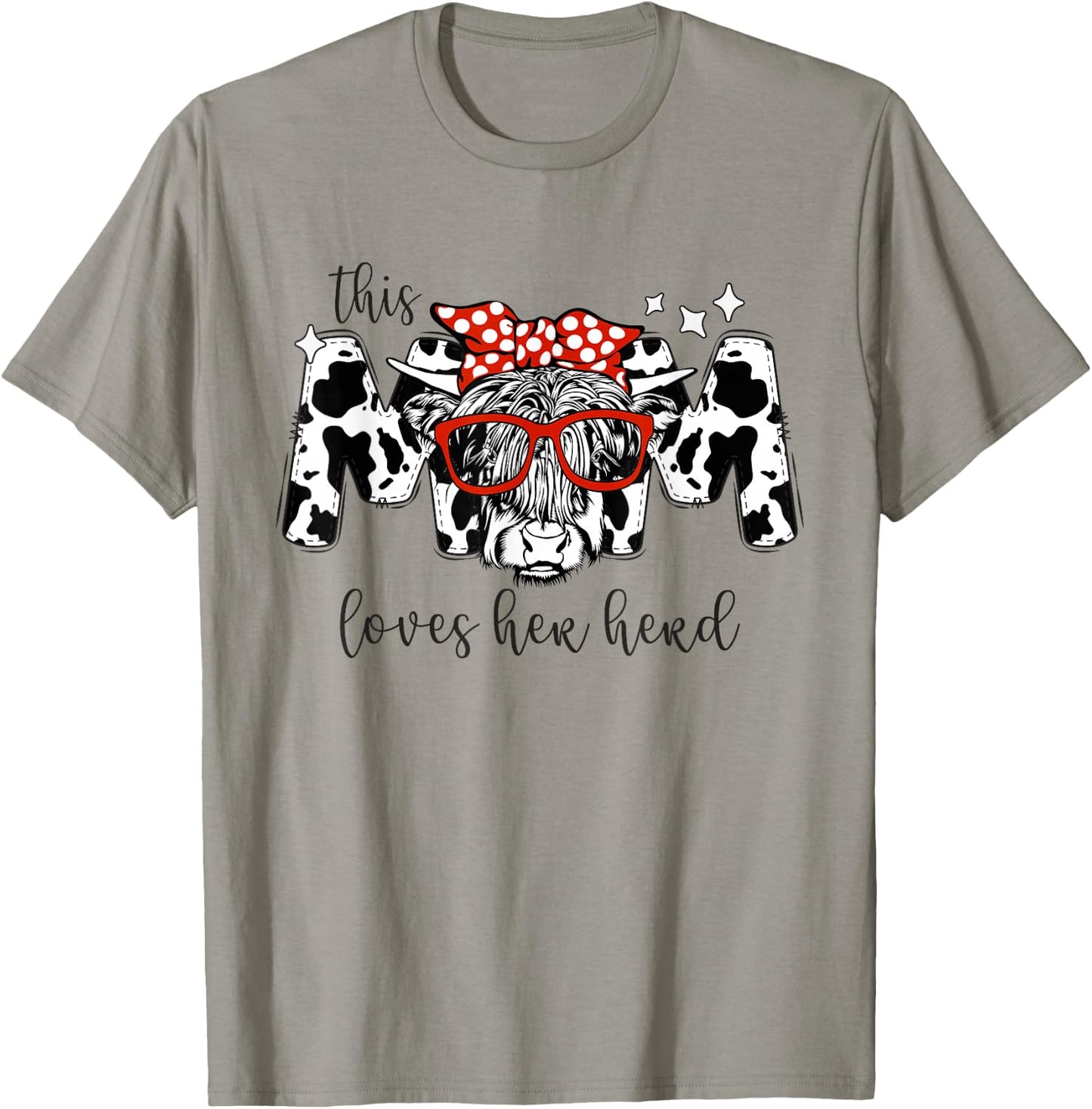 This Mom Loves Her Herd Cowgirl Mother's Day Women Boy Girl T-Shirt - T-Shirt | Sand