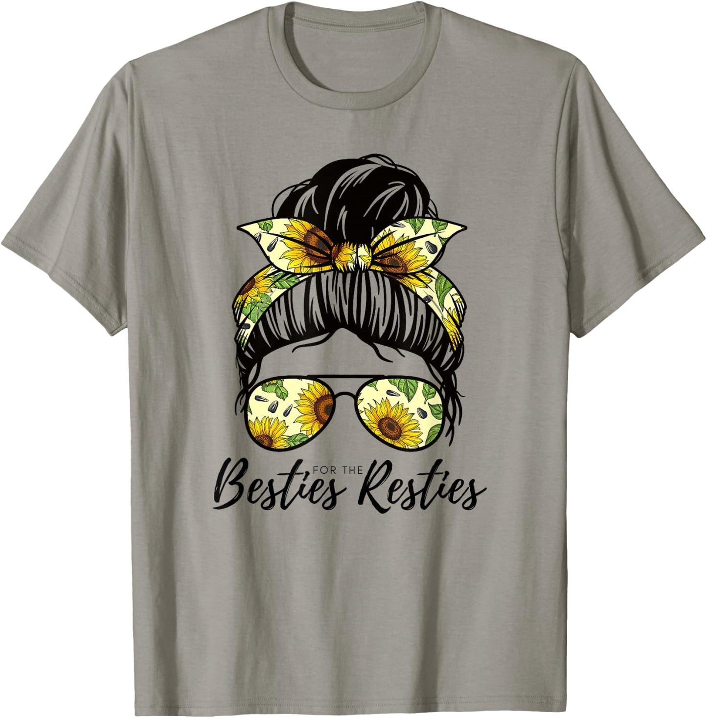 Besties For The Resties Hair Bandana Fits Mum and Me T-Shirt - T-Shirt | Sand