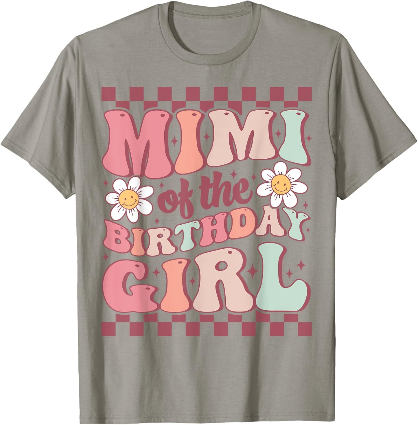 Mimi of The Birthday Girl Cute Family Groovy Birthday Party T-Shirt - T-Shirt | Sand