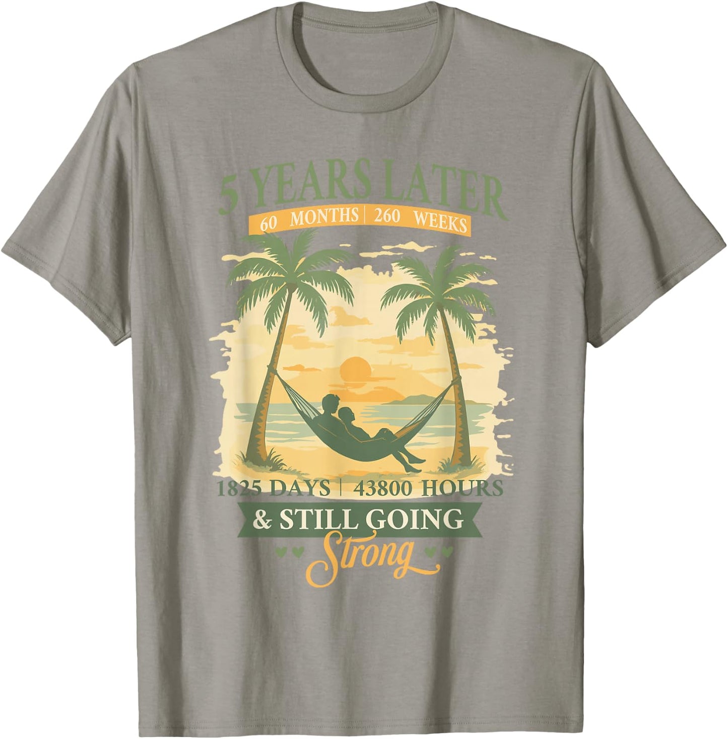 5th Wedding Anniversary Beach Matching Couples 5 Years T-Shirt - T-Shirt | Sand