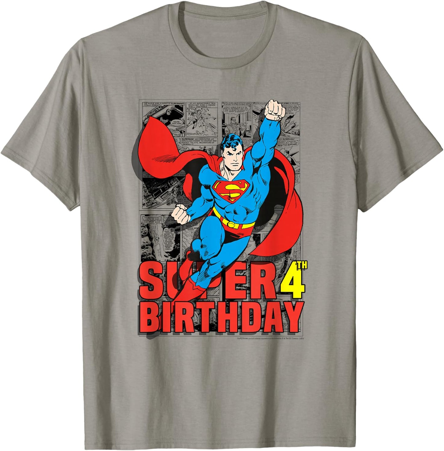DC Comics Superman Super 4th Birthday Comic T-Shirt - T-Shirt | Sand