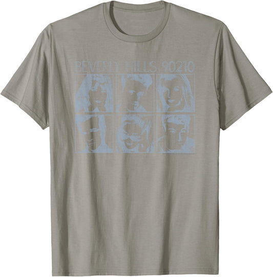 Beverly Hills 90210 Group Shot Sketch Portraits T-Shirt - T-Shirt | Sand