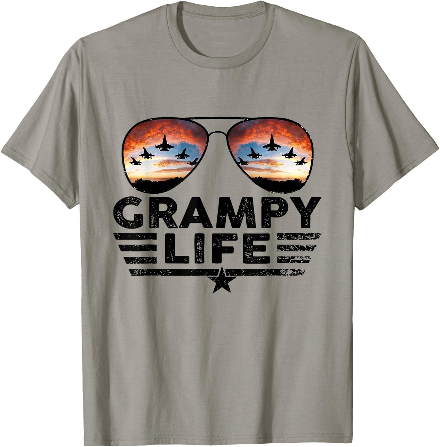 Pilot Grampy Shirt, Cool Grampy Pilot Sunglasses T-Shirt - T-Shirt | Sand