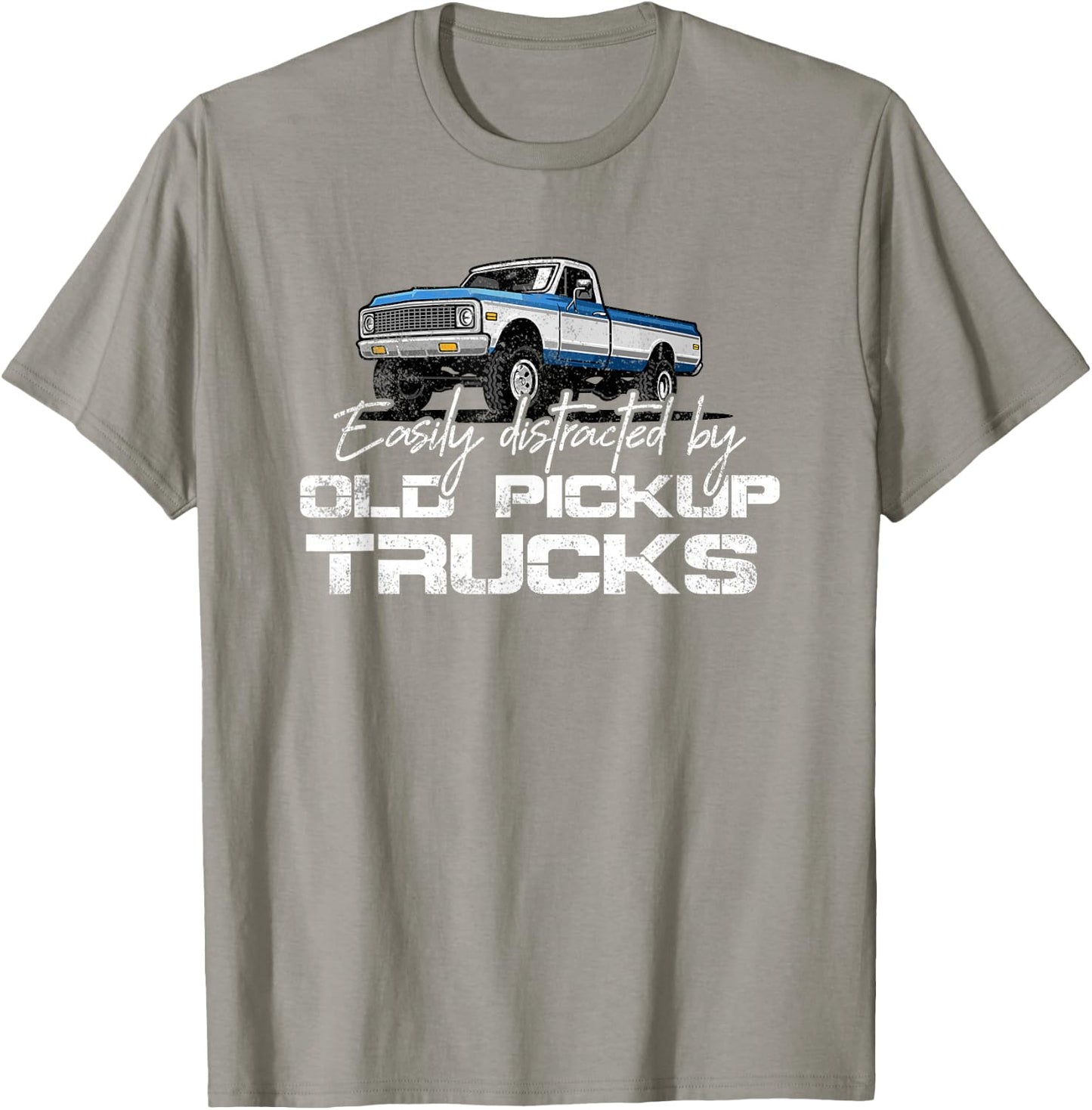 Easily Distracted By Old Pickup Trucks Shirt Retro T-Shirt - T-Shirt | Sand