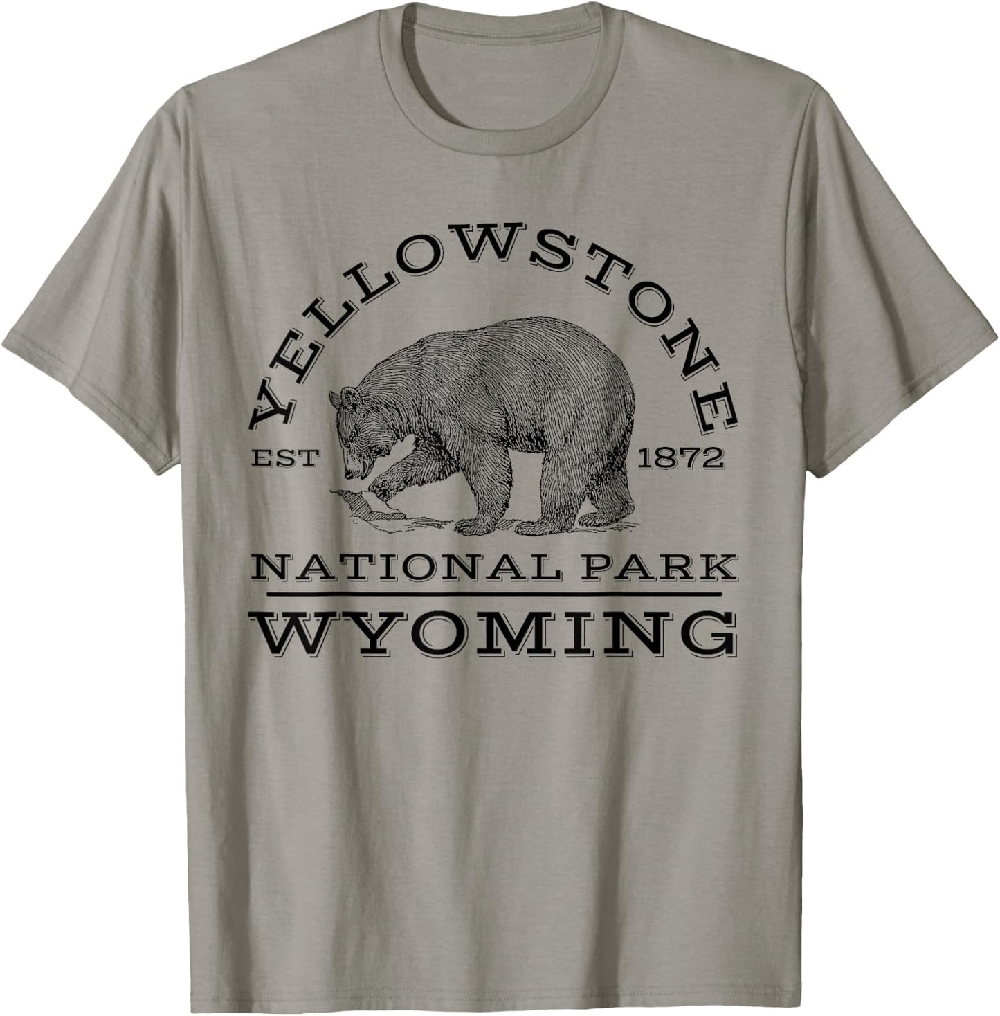 Yellowstone National Park Bear Wyoming Hike Outdoors T-Shirt - T-Shirt | Sand
