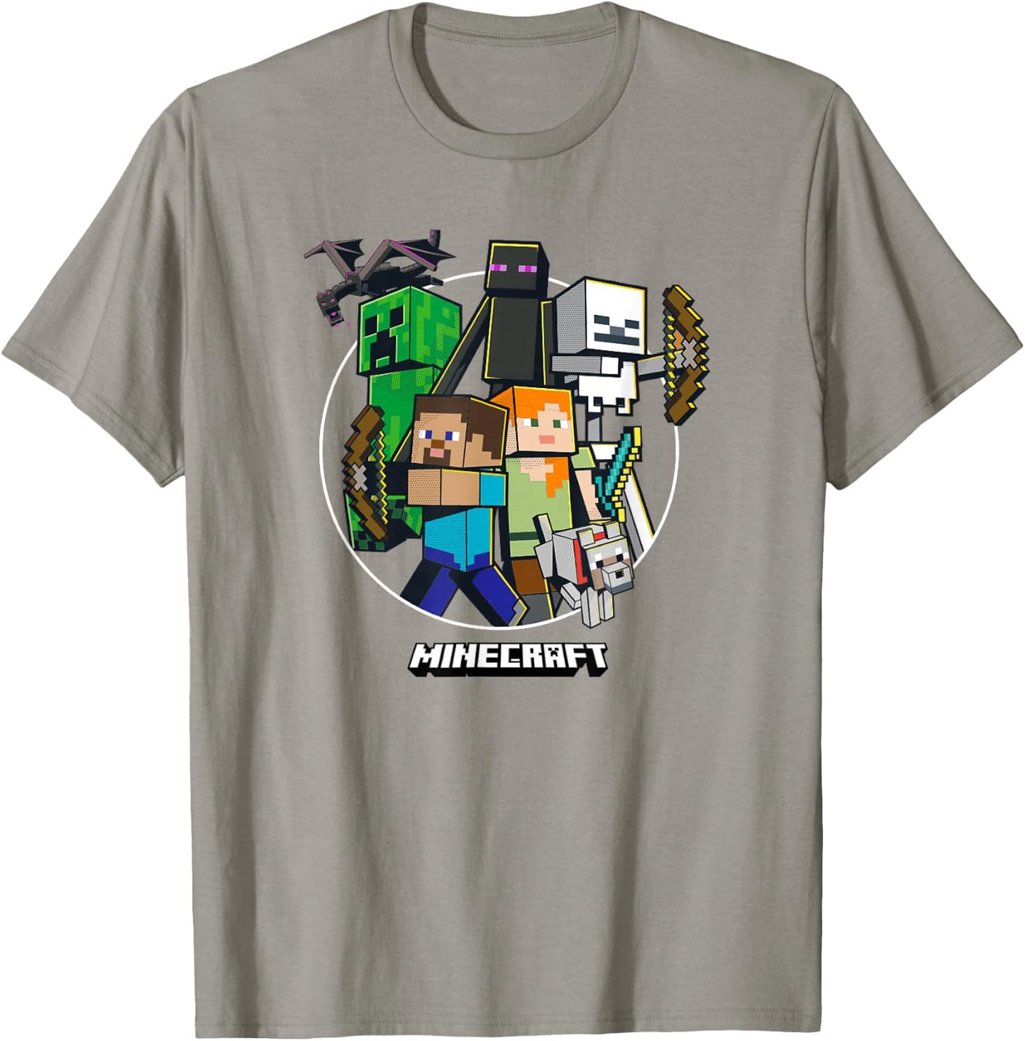 Minecraft Character Group Circle Logo T-Shirt - T-Shirt | Sand