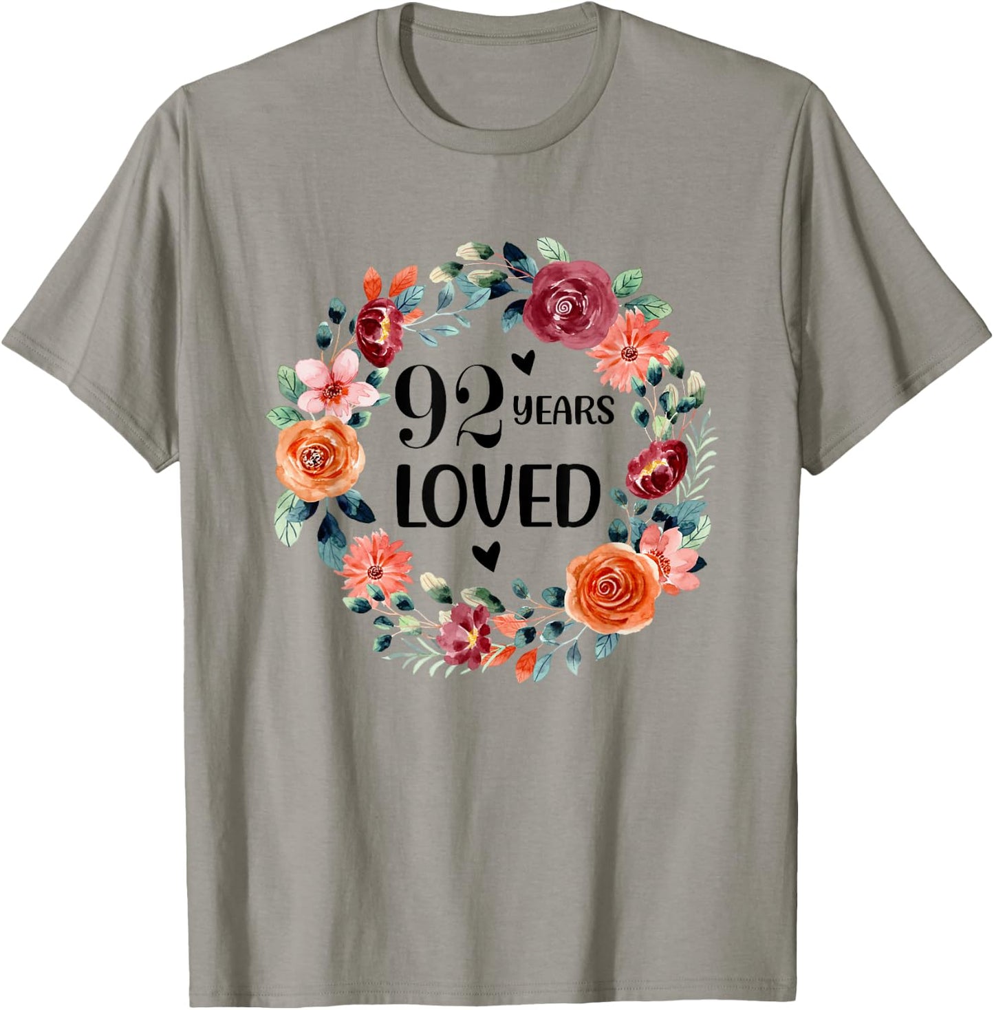 92 Years Loved Mom Grandma 92 Years Old Birthday T-Shirt - T-Shirt | Sand