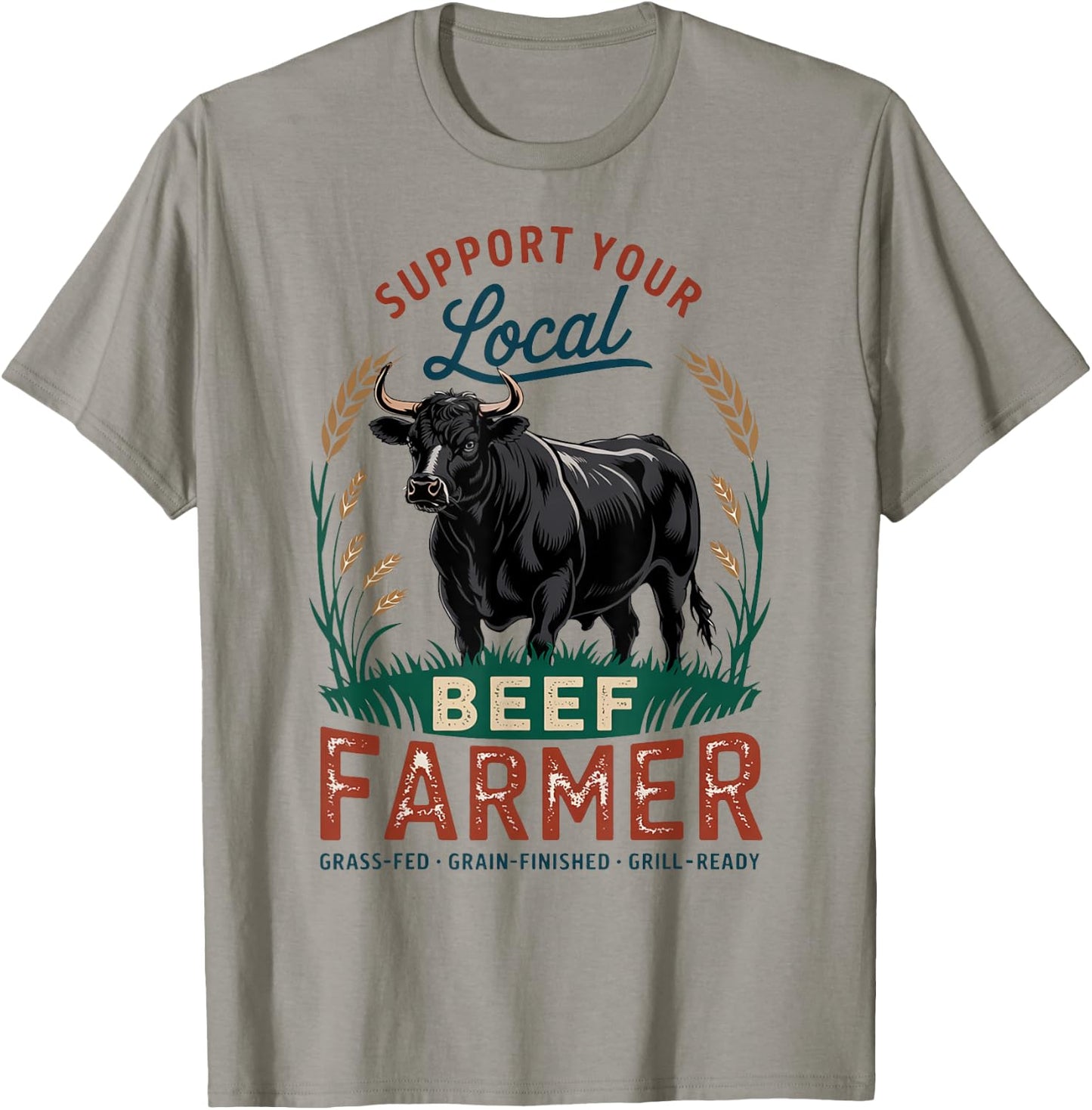 Proud Black Angus Local Beef Cattle Farmer T-Shirt - T-Shirt | Sand