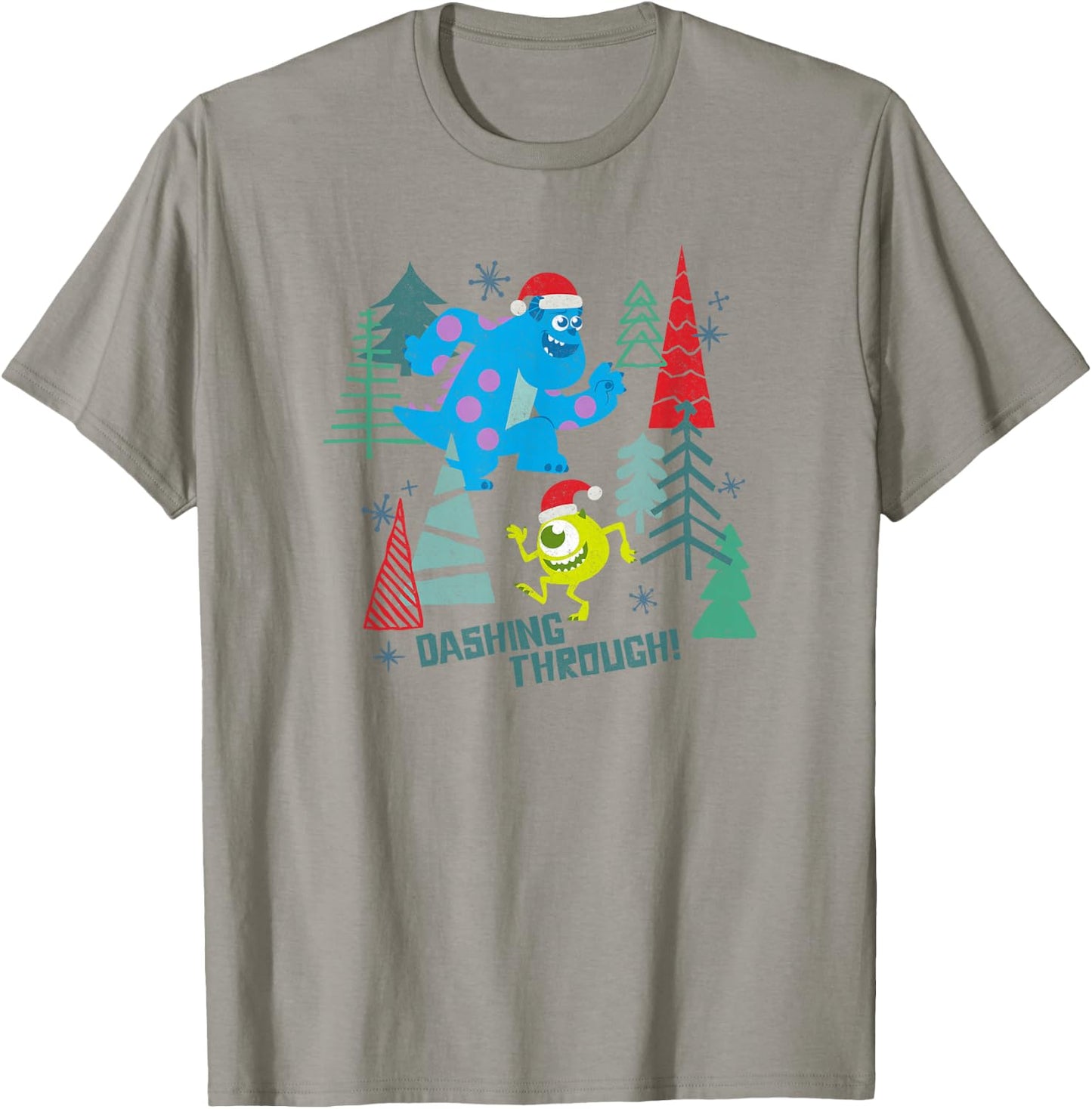 Disney Pixar Monsters Inc. Christmas Dashing Through! T-Shirt - T-Shirt | Sand