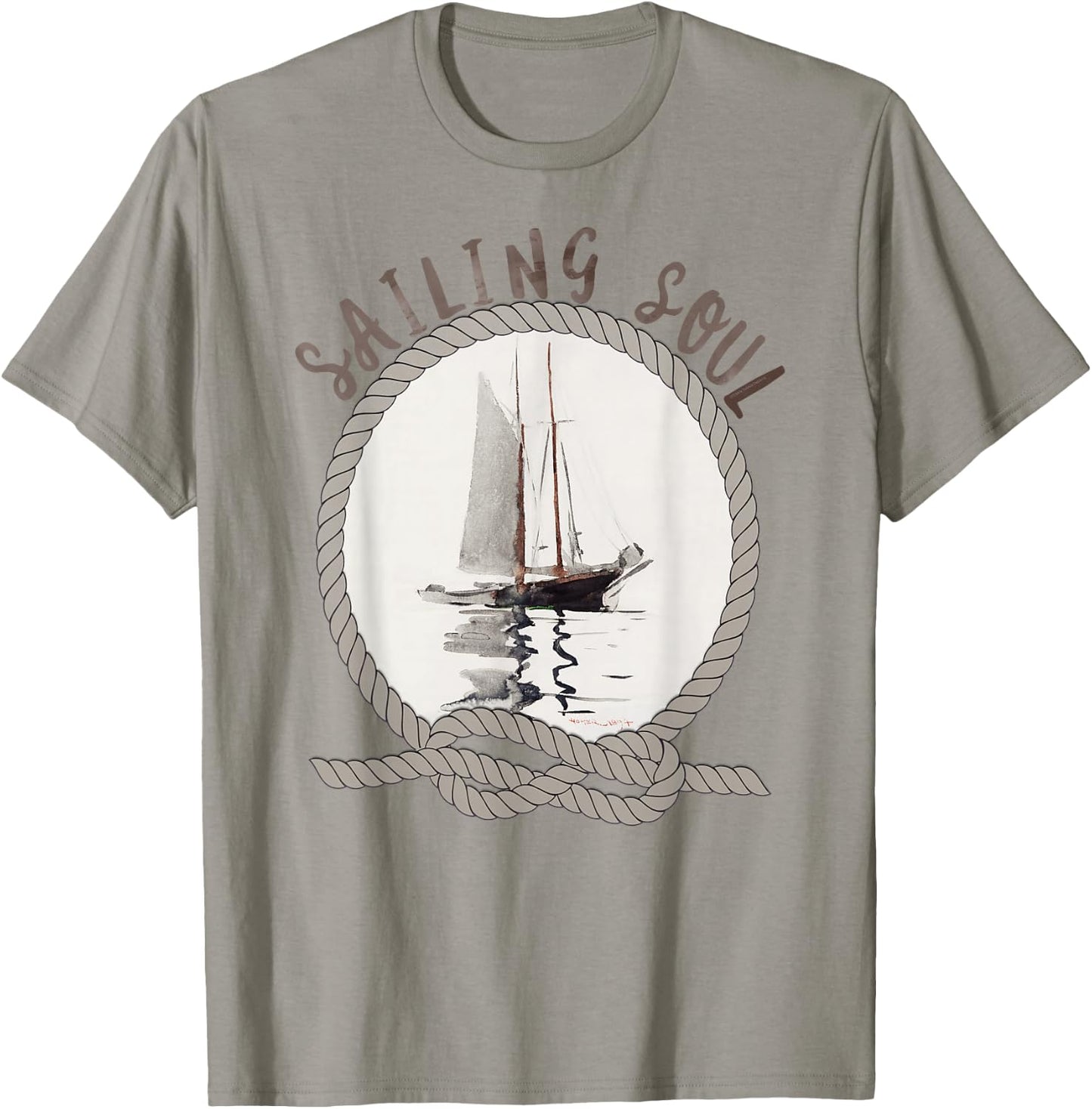 "Sailing Soul" Sailboat Reflections Sailors and Sailing T-Shirt - T-Shirt | Sand