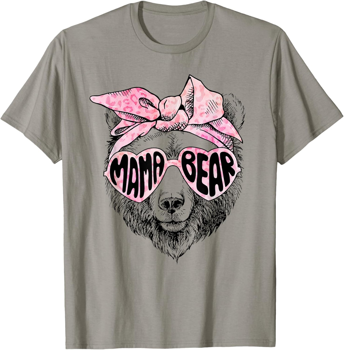 Mama Bear Face Sunglasses Grandma Mom Mommy Mother's Day T-Shirt - T-Shirt | Sand
