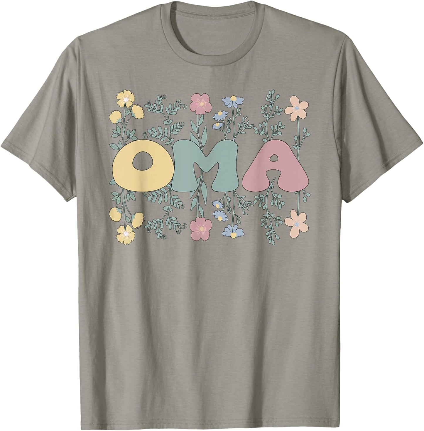 Groovy Oma Grandmother Flowers Oma Grandma T-Shirt - T-Shirt | Sand