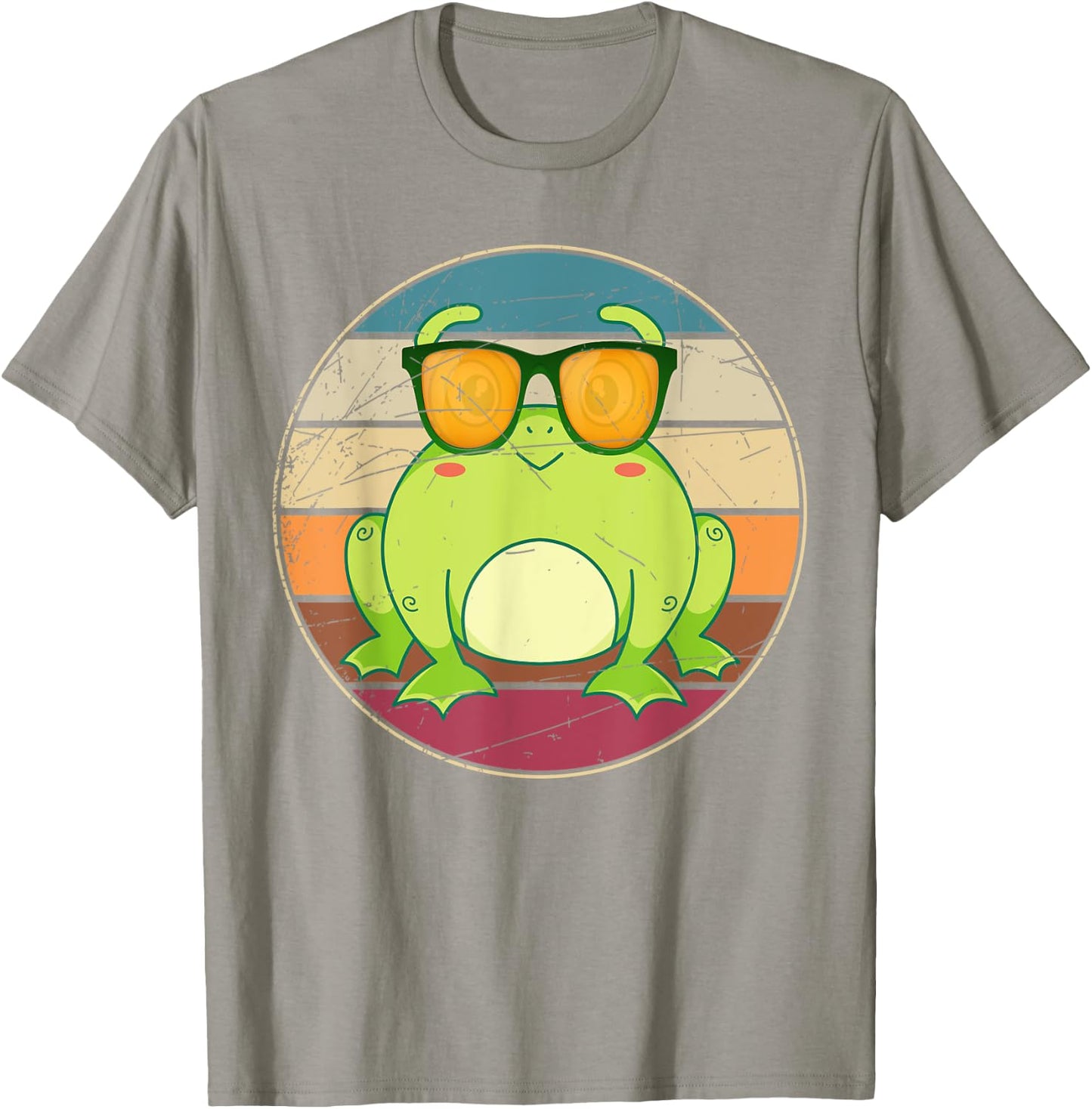 Funny Amphibian Frog Lover Animal Sunglasses Retro Frog T-Shirt - T-Shirt | Sand