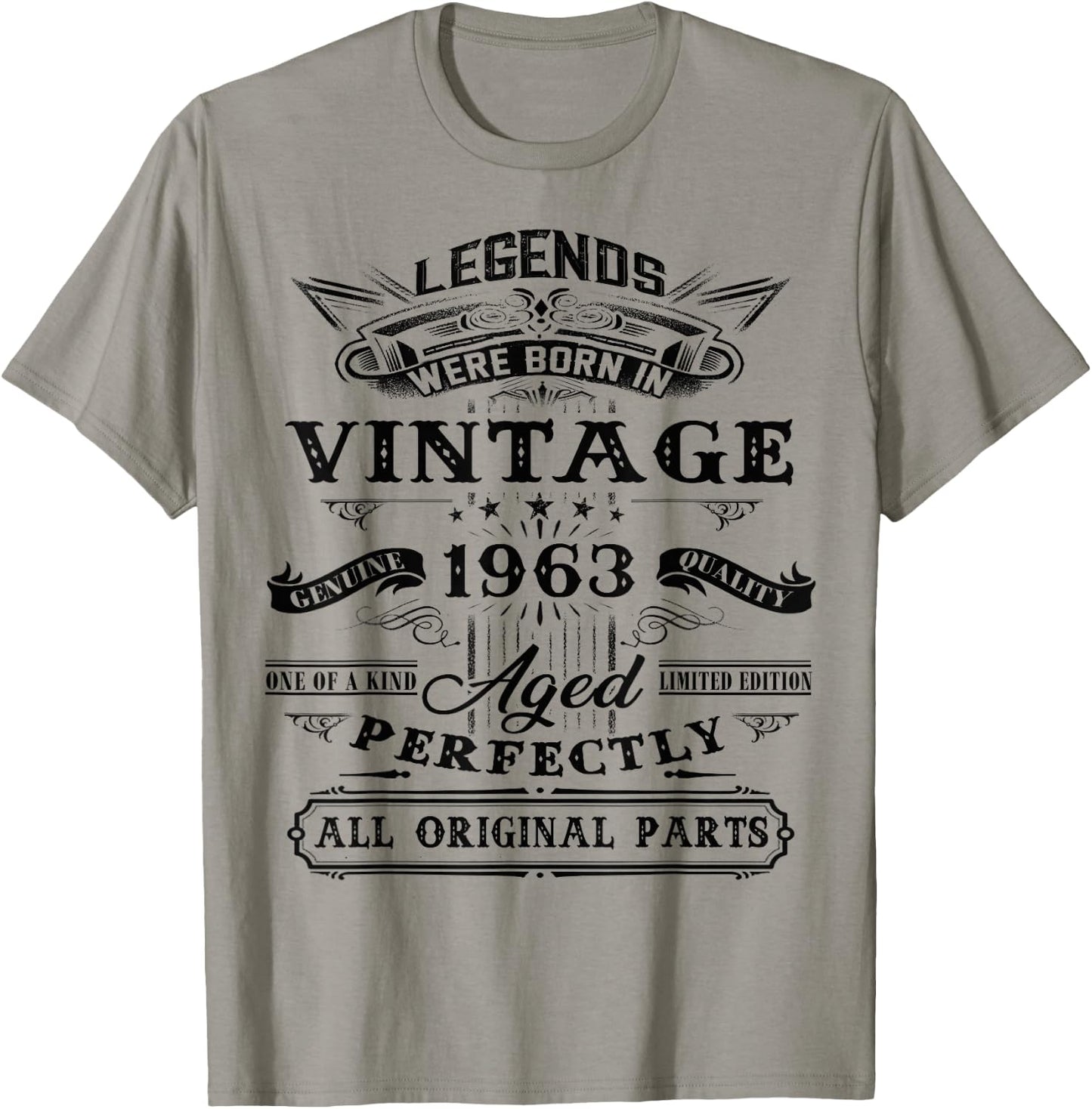 62nd Birthday Gift Legends Born 1963 62 Yrs Old Vintage T-Shirt - T-Shirt | Sand