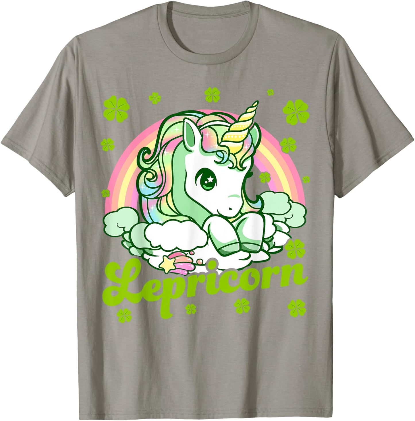 Lepricorn Rainbow St Patricks Day Unicorn Girls Kids Teacher T-Shirt - T-Shirt | Sand