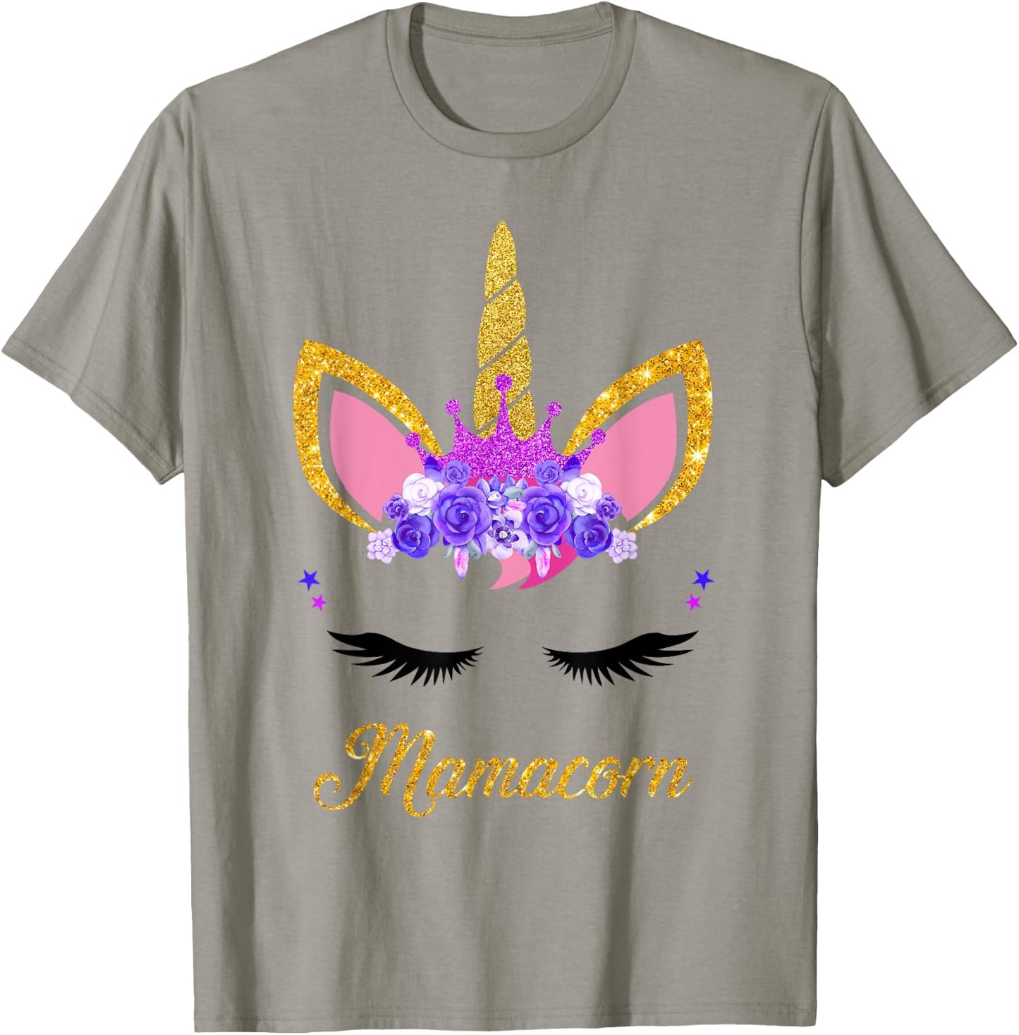 Mamacorn Cute Unicorn Mom Mother of the Unicorn Girl Mommy T-Shirt - T-Shirt | Sand