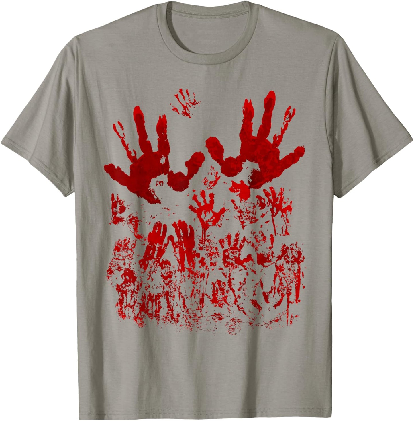 Blood Splatter Shirt Bloody Shirt Handprint Horror Zombie T-Shirt - T-Shirt | Sand