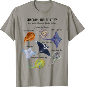 Stingray Species: Manta Ray, River Stingray, and More T-Shirt - T-Shirt | Sand