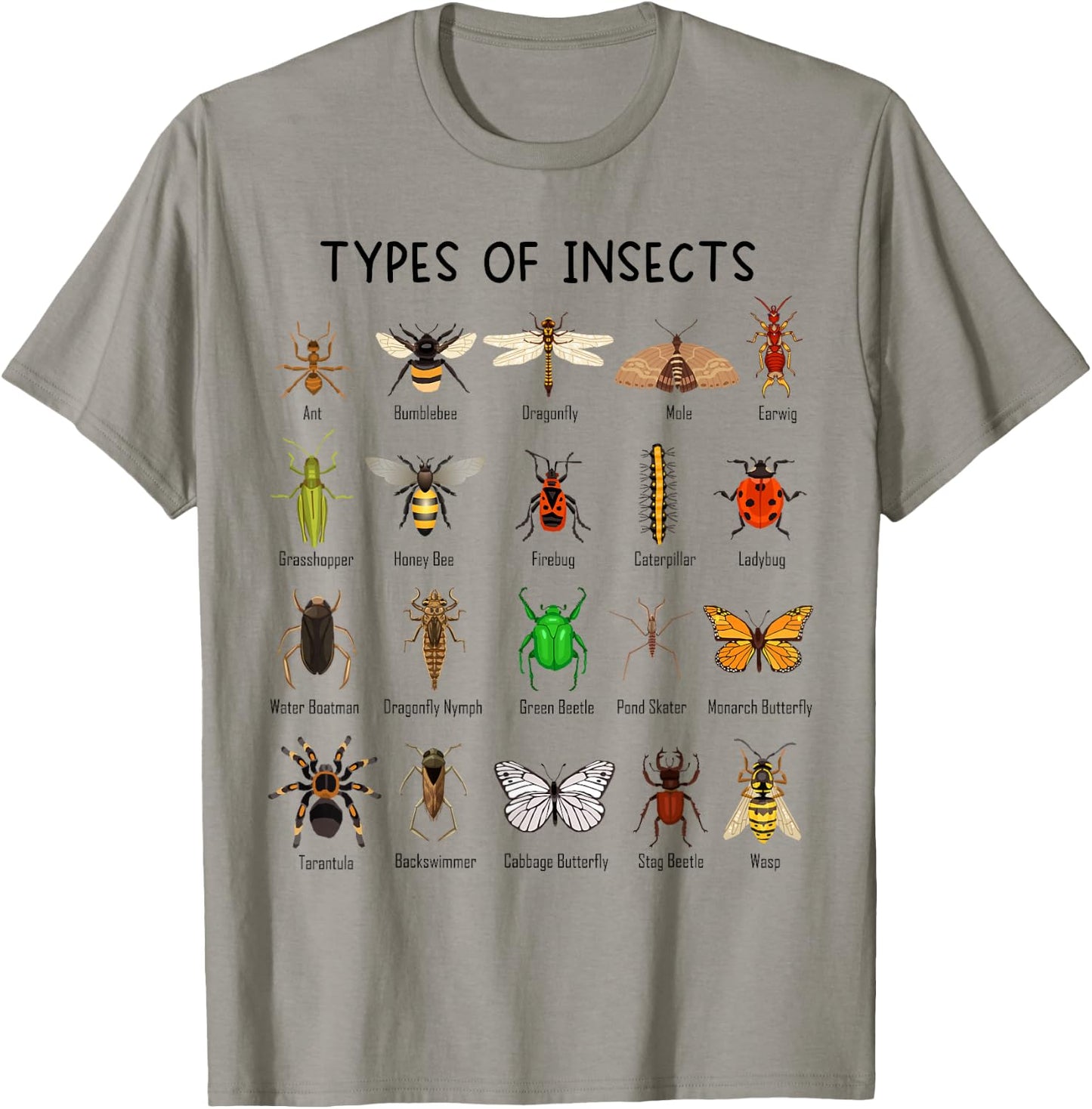 Types of Insects Science Lovers T-Shirt - T-Shirt | Sand