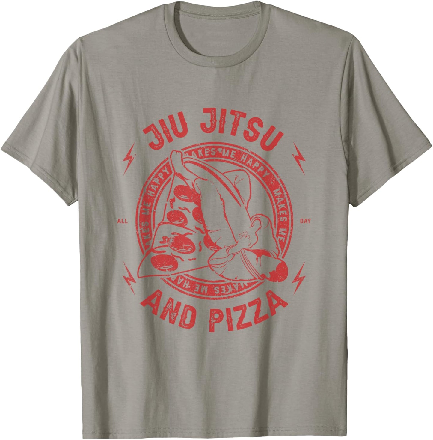 Jiu Jitsu And Pizza Funny Jujitsu BJJ and Mixed Martial Arts T-Shirt - T-Shirt | Sand