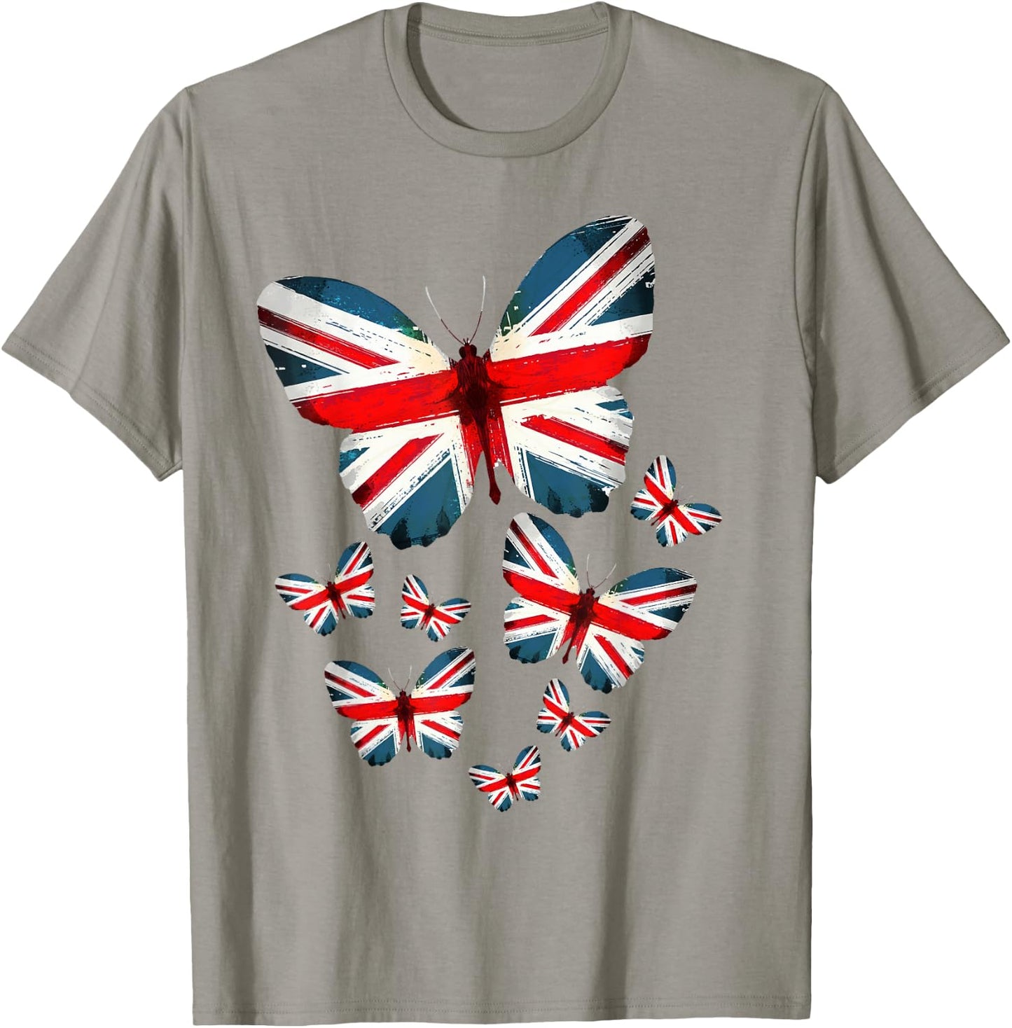 Union Jack Flag Butterfly For Kids & UK British Expats T-Shirt - T-Shirt | Sand
