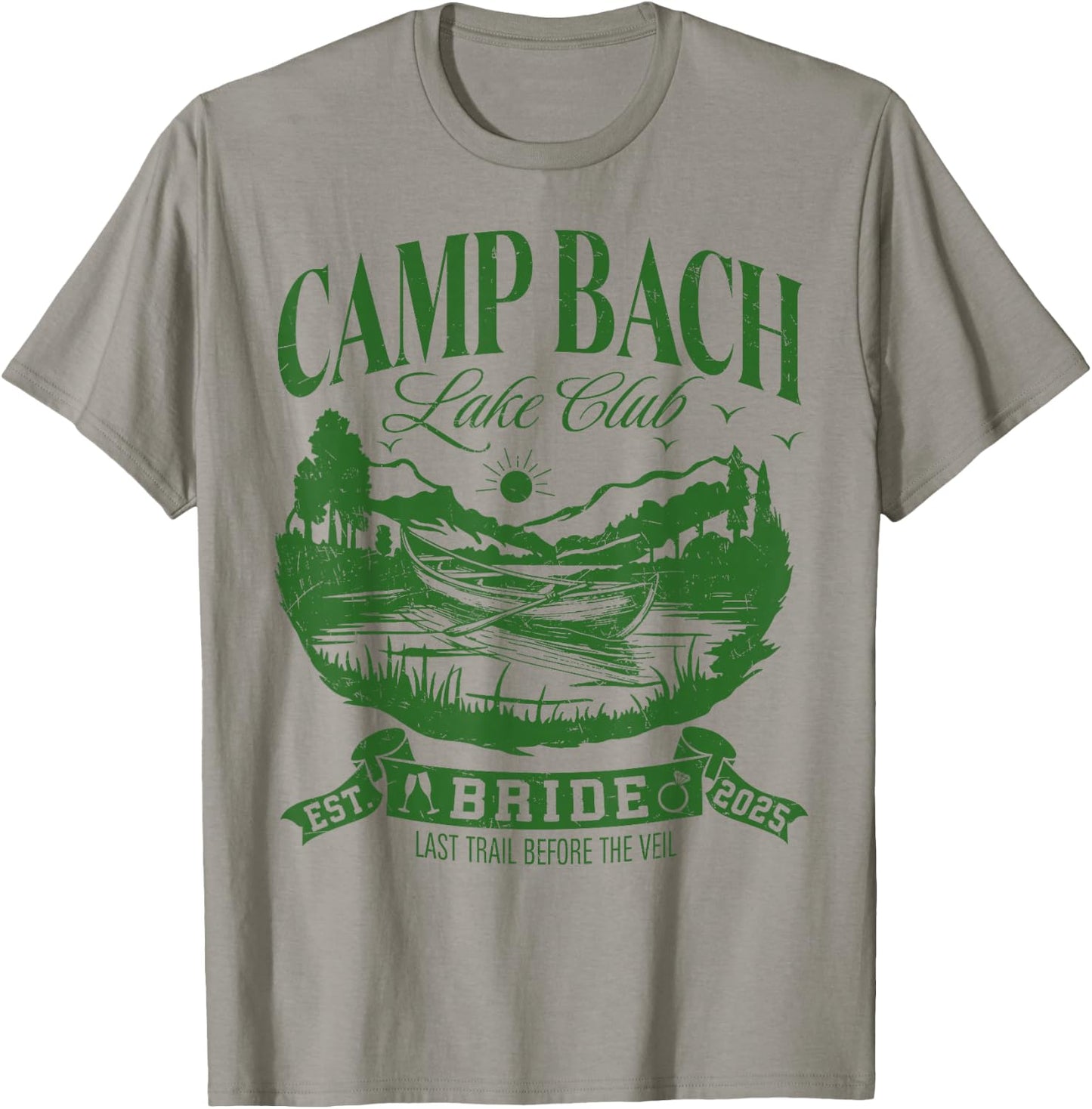 Bride Bridesmaid Camp Bach Lake Club Bachelorette Party 2025 T-Shirt - T-Shirt | Sand