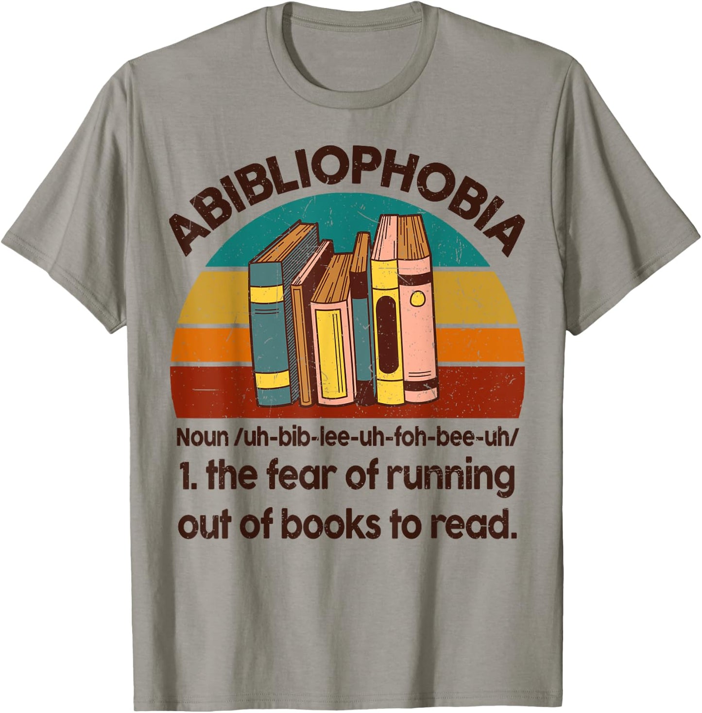 Book-Shirt Abibliophobia Bookworm Girl Women Teacher Reading T-Shirt - T-Shirt | Sand