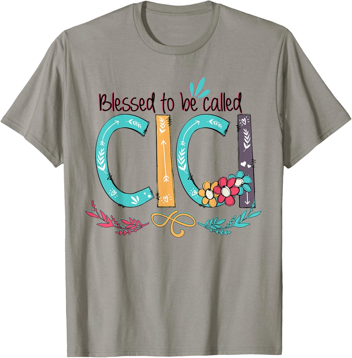Blessed to be called Cici Colorful gifts-Grandma T-Shirt - T-Shirt | Sand