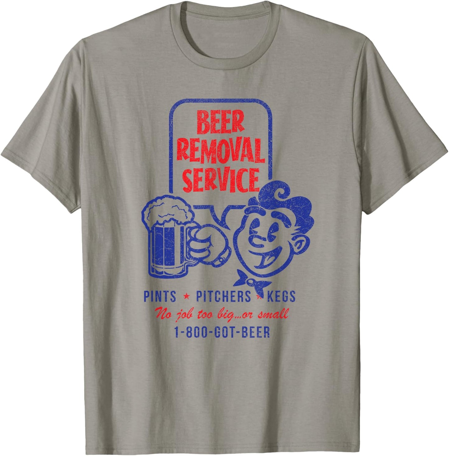 Beer Removal Service - Retro Vintage Funny Beer Drinker T-Shirt - T-Shirt | Sand