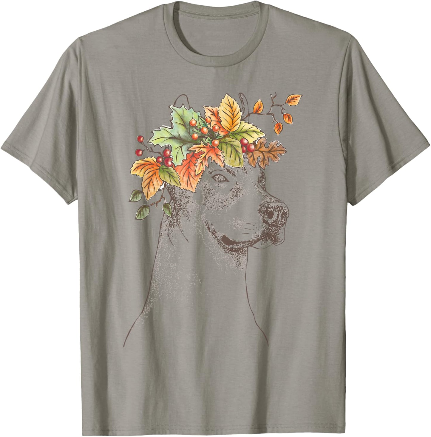 Outline with leaves and branches | American Pitbull Terrier T-Shirt - T-Shirt | Sand
