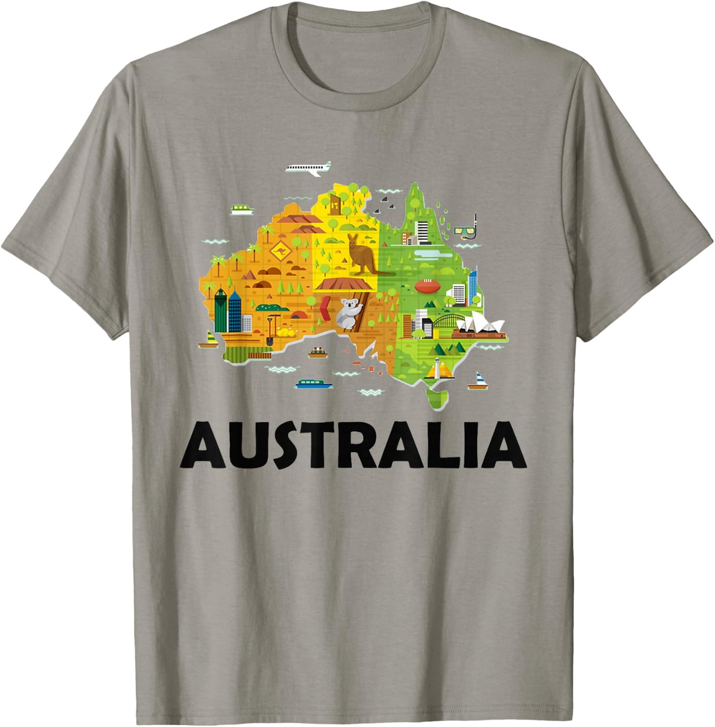 Australia Australian Elements Fun Map Ocenia Small T-Shirt - T-Shirt | Sand