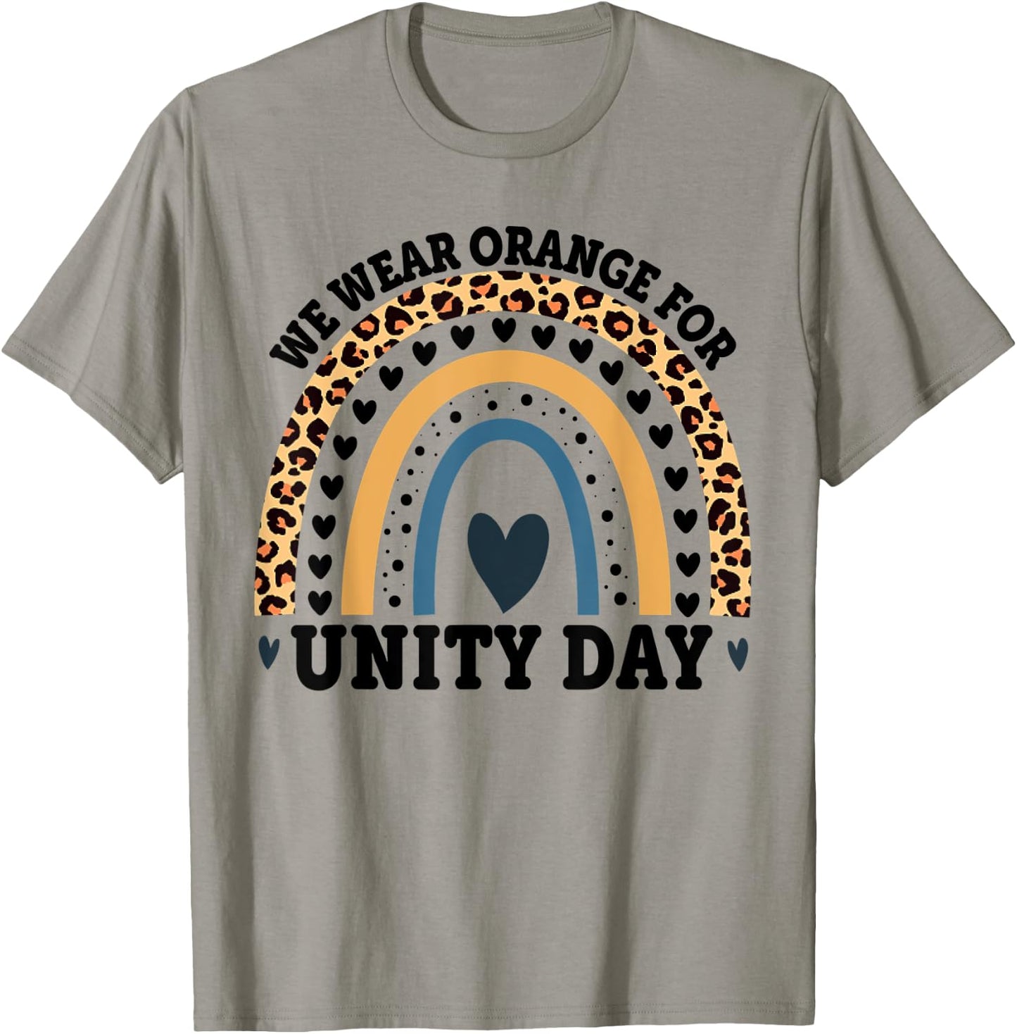 We Wear Orange For Unity Day Boho Rainbow Leopard T-Shirt - T-Shirt | Sand